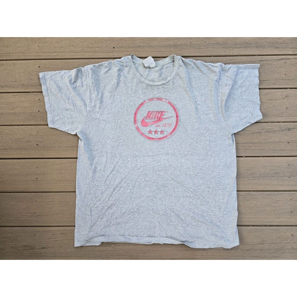 Nike T-Shirt Size XXL 2XL Cotton Color Gray Tag Vtg Y2K